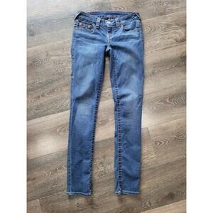 True Religion Women's Stella Skinny Jeans in Blue Denim